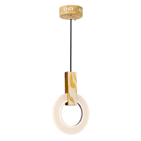 Cwi Lighting Anello LED Mini Pendant With White Oak Finish 1214P8-1-236